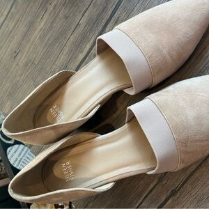 Eileen Fisher Bailey d’orsay pointed toe taupe suede, cone heel  size 11